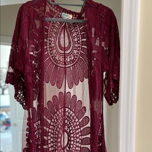 Lace Open Front Cardigan